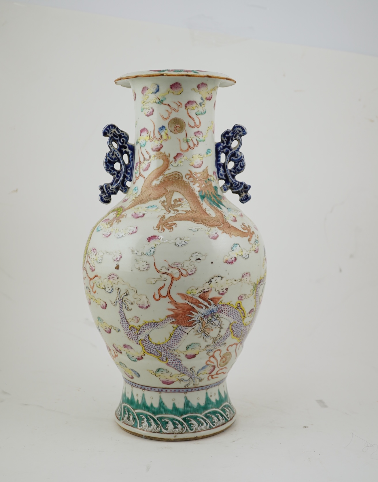 A Chinese enamelled porcelain ‘dragon’ vase, 19th century